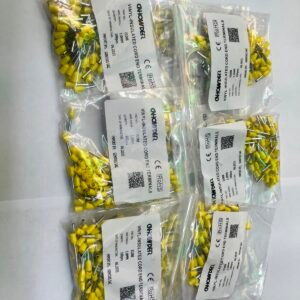 Terminal sobremoldeado tubular amarillo